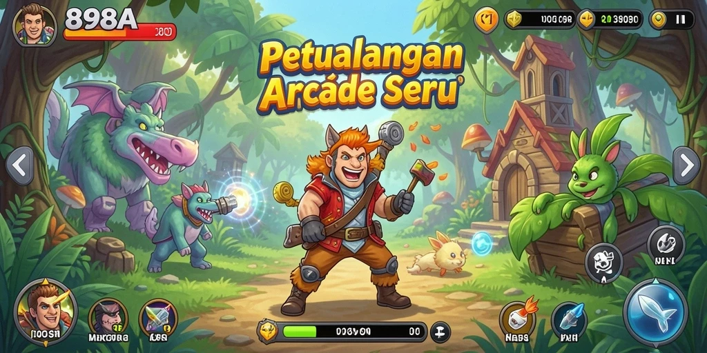 Screenshot gameplay 898A yang menunjukkan aksi menarik dalam game Arcade.
