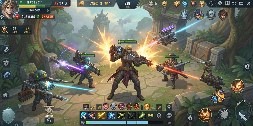 Tangkapan layar gameplay E88 menampilkan strategi dan pertempuran yang mendebarkan.