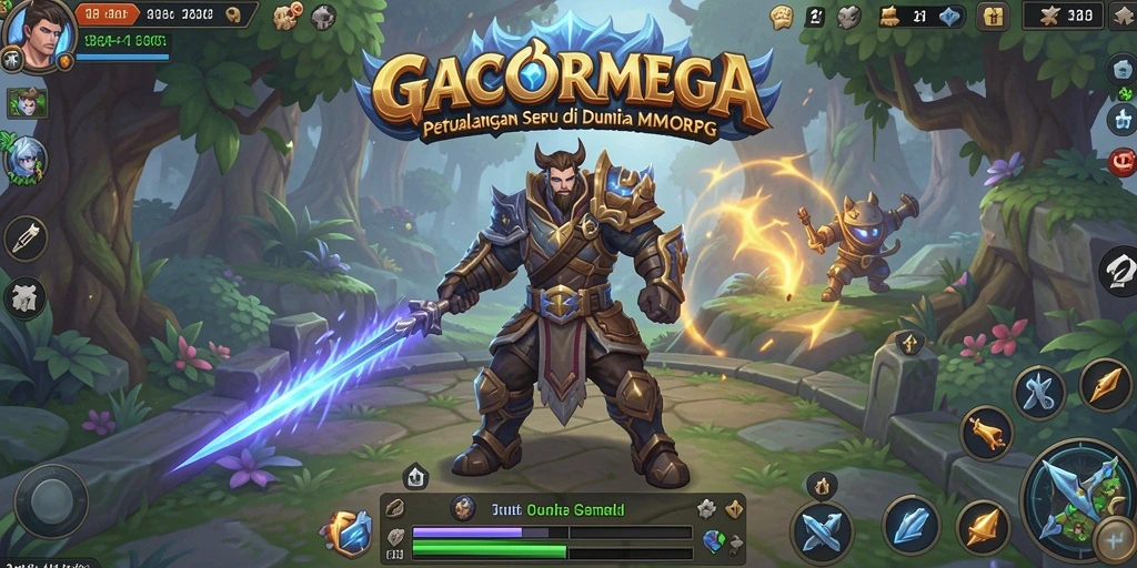 Tangkapan layar utama GACORMEGA menampilkan aksi seru dalam petualangan MMORPG.