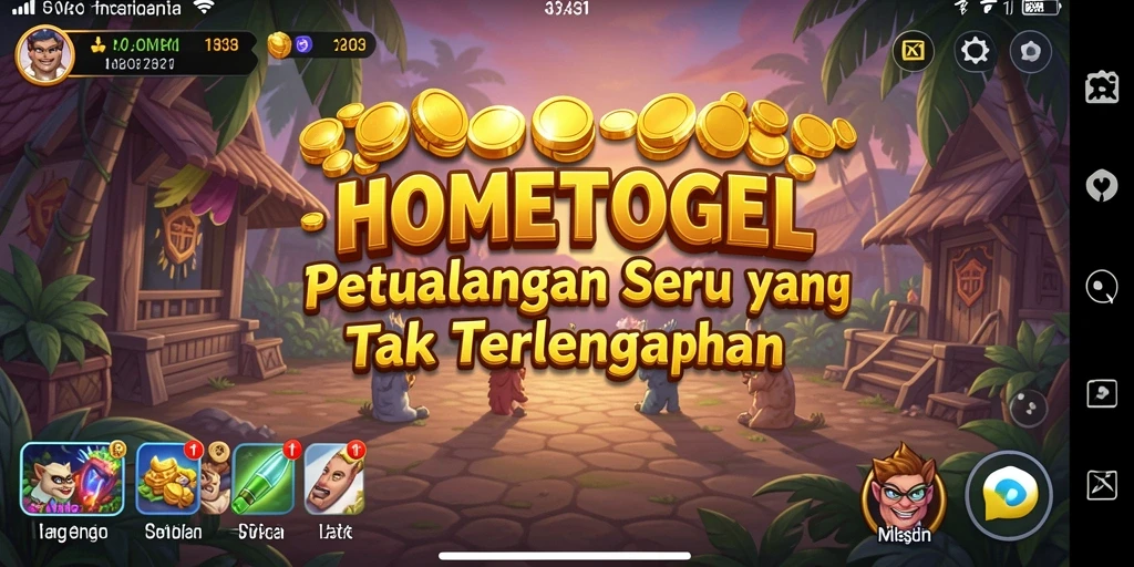 Gameplay petualangan HOMETOGEL yang penuh aksi dan misteri.