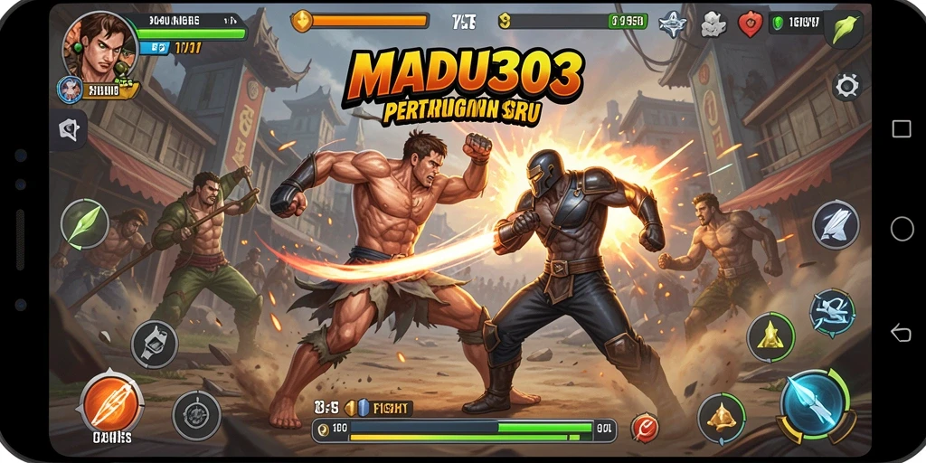 Tampilan menarik dari gameplay seru MADU303 dengan berbagai karakter Fighting.