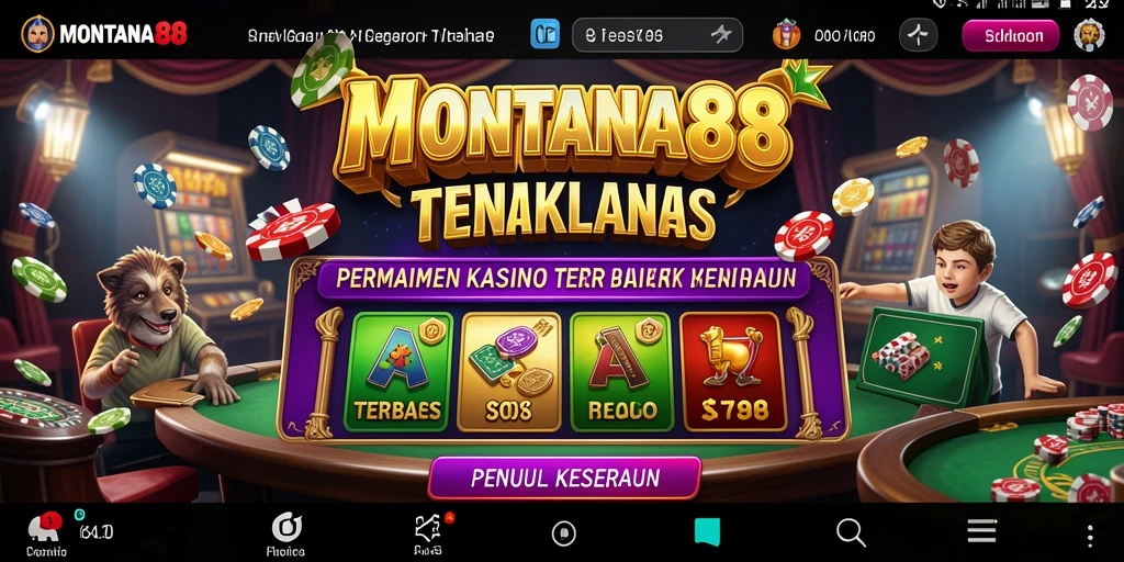 Screenshot gameplay MONTANA88 yang menampilkan suasana kasino yang seru.
