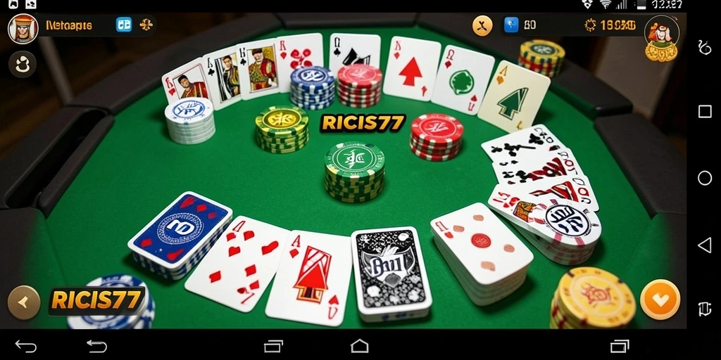 Tampilan gameplay Gaple yang seru dan interaktif di RICIS77.