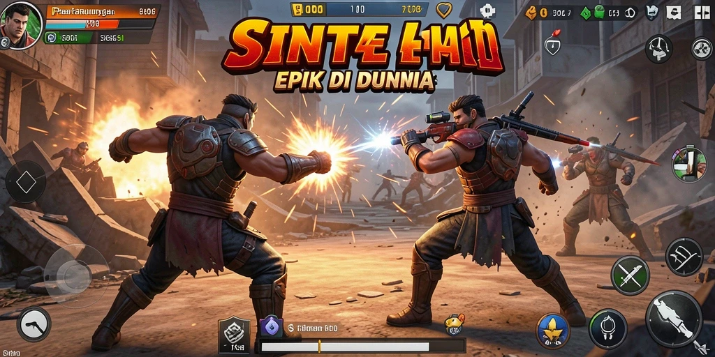 Tampilan menarik gameplay SINTE4D dengan aksi pertarungan yang mendebarkan.