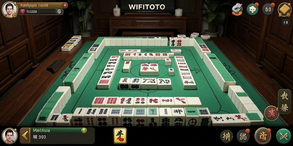 Screenshot gameplay WIFITOTO yang menunjukkan tantangan Mahjong.